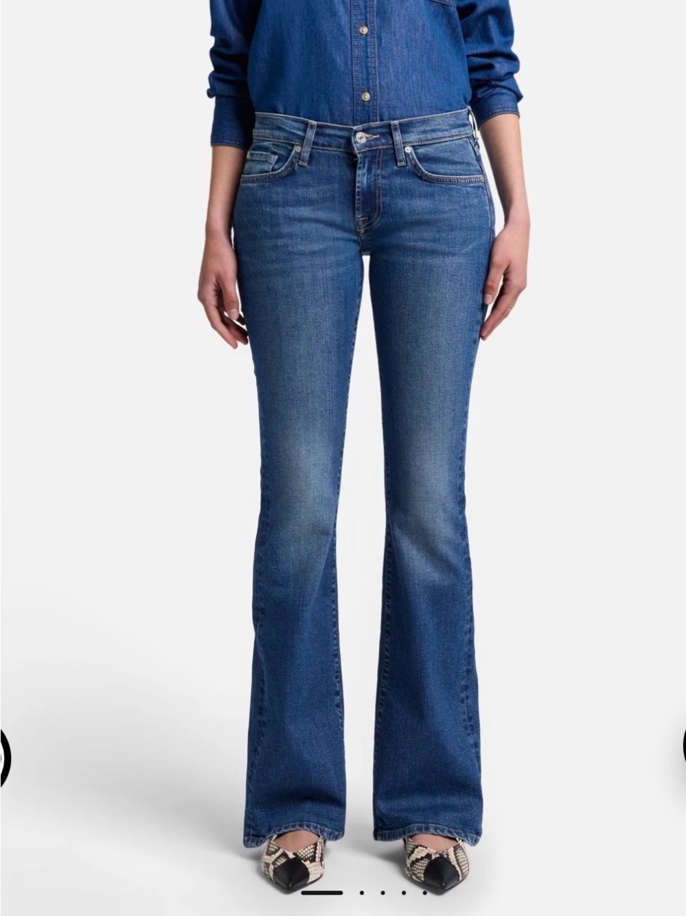 7 For All Mankind The Original Bootcut Low-Rise Women's Dark Blue Jeans